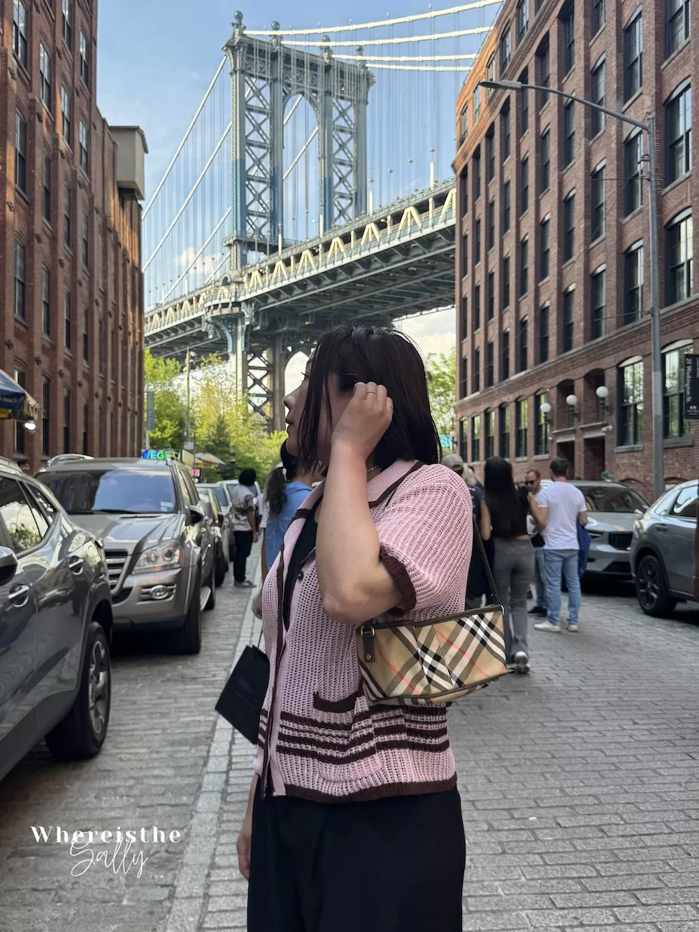 Burberry小法棍腋下包 實際背搭配照